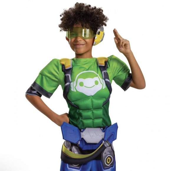 BRAND NEW boy overwatch lucio halloween jumpsuit cosplay costume size L 10-12 - Picture 1 of 10